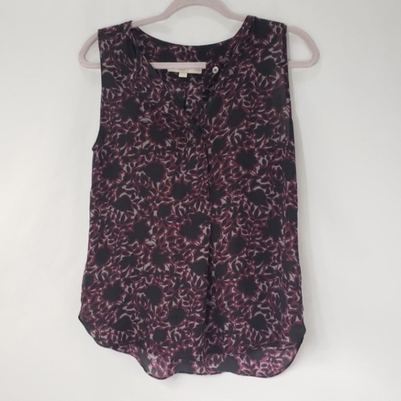 LOFT Tops - Ann Taylor LOFT Petites Purple Chiffon Floral Top